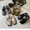 Women's Fashion Square Head French Retro Sandals