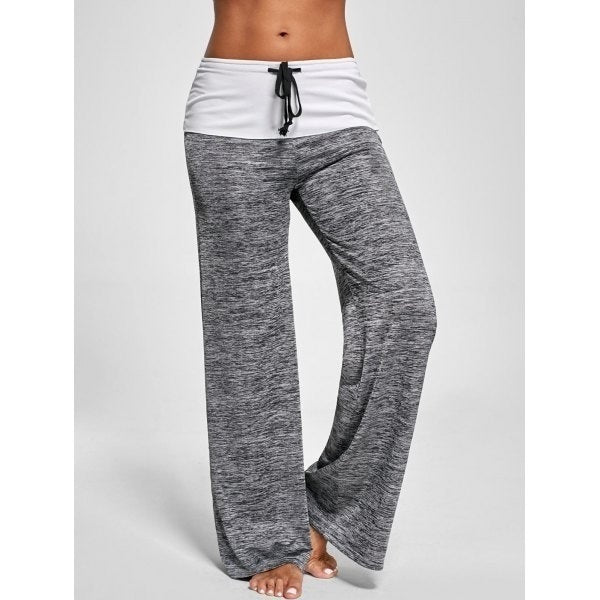 Splicing Yoga Quick-Drying Sports Pants Outdoor Casual Wide-Leg Pants