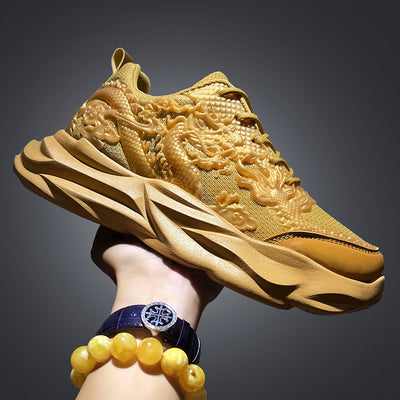 Chinese Loong Breathable Casual Fly Knit Sneakers