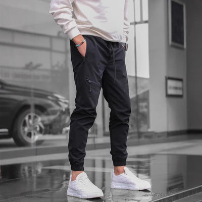 Men's Zipper Overalls Retro Casual Jogger Pants