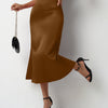 Womens Satin Mermaid Skirt SpringSummer Style