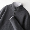 Thickened Four-button Half-collar Wool Sweater Men