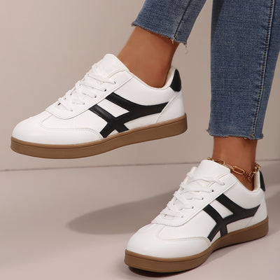 Large Size White Shoes Women's Retro Fashion Round Head Sports