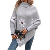 Pullover Flower Jacquard Women's Sweater Cloak