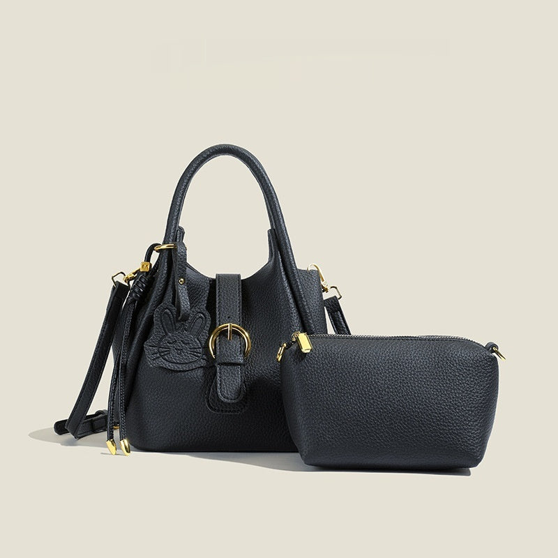 Cat Cute One-shoulder Portable Cross Body Bucket Bag