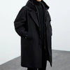 Men's False Two Pieces Hooded Mid-length Trench Coat