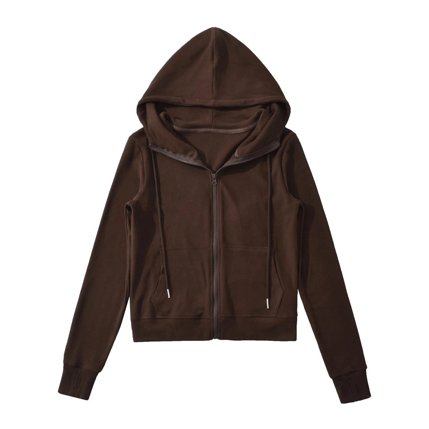 Autumn Fleece-Lined Drawstring Hoodie For Women