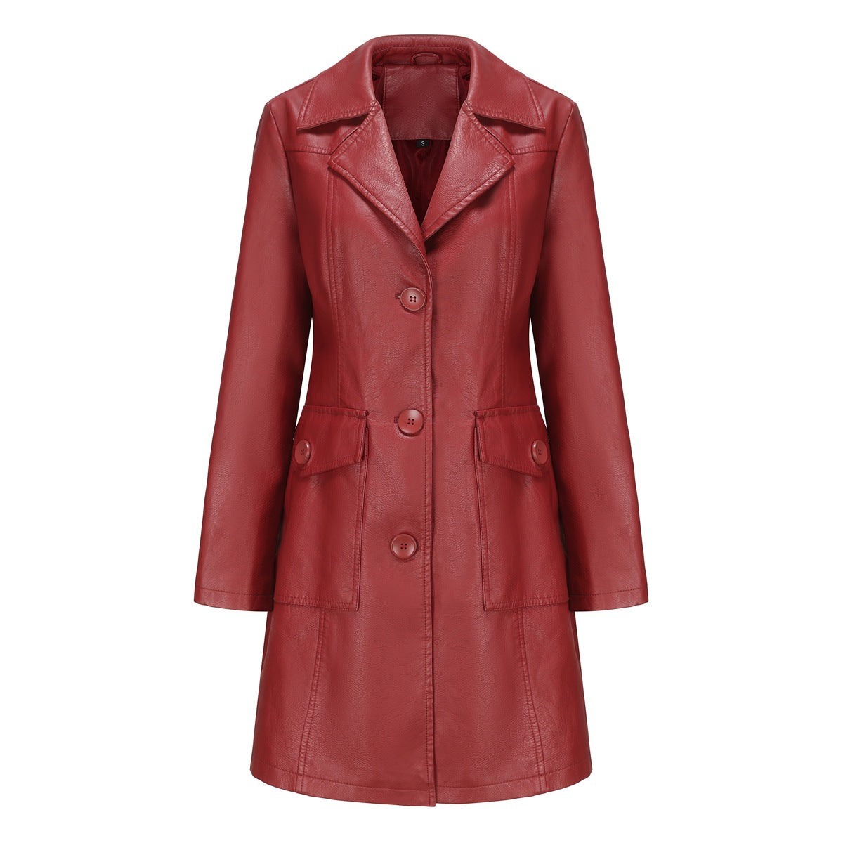 Cappotto Lungo in Pelle Trench alla Moda Capispalla da Donna