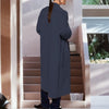 Solid Color Mid-length Sweater Coat For Women