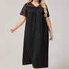 Womens Ice Silk Short-Sleeve Loose Casual Loungewear Dress