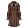 Cappotto Lungo in Pelle Trench alla Moda Capispalla da Donna