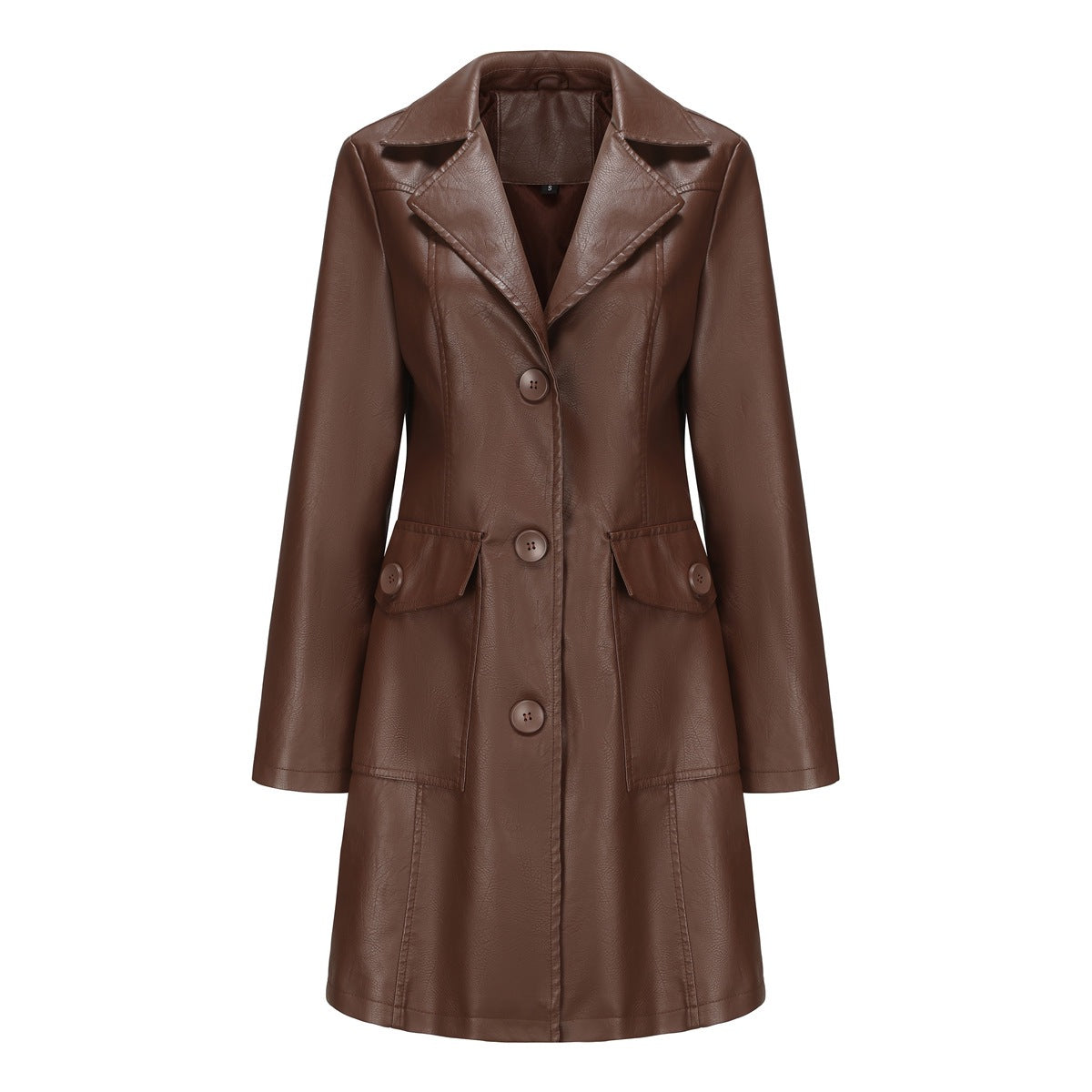 Cappotto Lungo in Pelle Trench alla Moda Capispalla da Donna