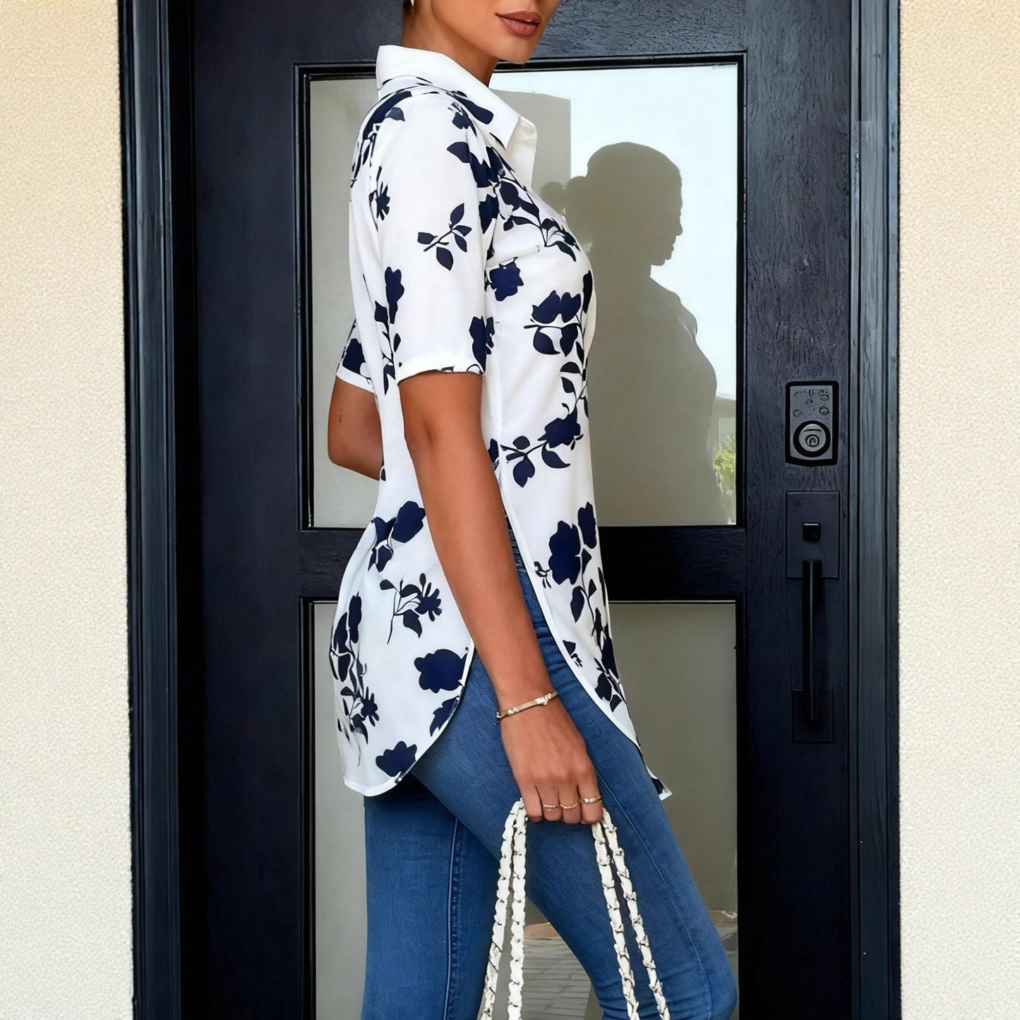 Top stampato da donna alla moda