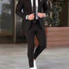 Pantaloni del tailleur cappotto slim-fit tinta unita due pezzi
