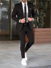 Pantaloni del tailleur cappotto slim-fit tinta unita due pezzi
