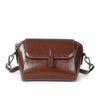 Women's Simple Oil Wax Cowhide Shell Messenger Bag