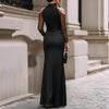 High Waisted Dress Neck Hanging Banquet Evening Gown