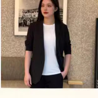 Giacca casual monopetto da uomo e donna a tinta unita, stile coreano, da lavoro, protezione solare