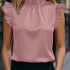 Camicia Versatile Per Pendolari Con Maniche A Vescovo E Collo Coreana Arricciato