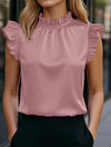 Camicia Versatile Per Pendolari Con Maniche A Vescovo E Collo Coreana Arricciato