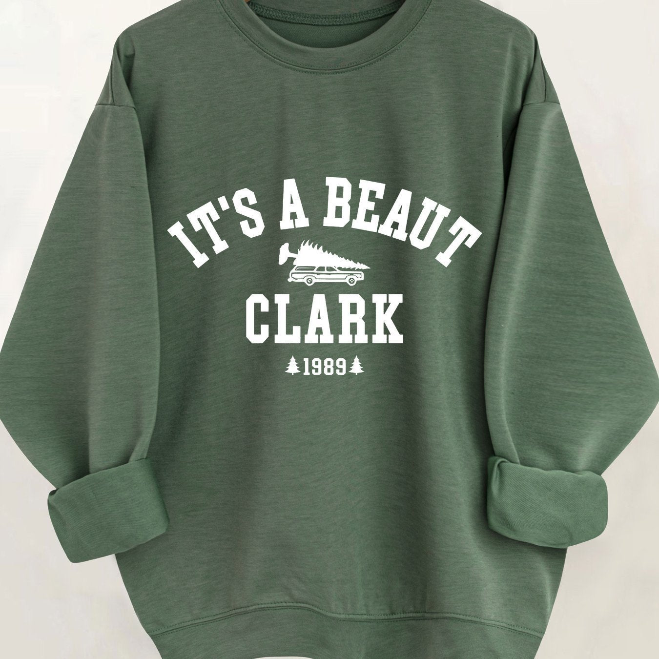 Maglione casual con stampa di lettere e scollo rotondo a maniche lunghe