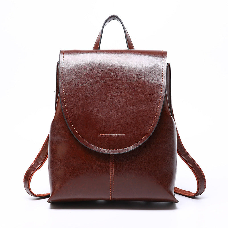 Genuine Leather Women's Messenger Retro Fashion Backpack