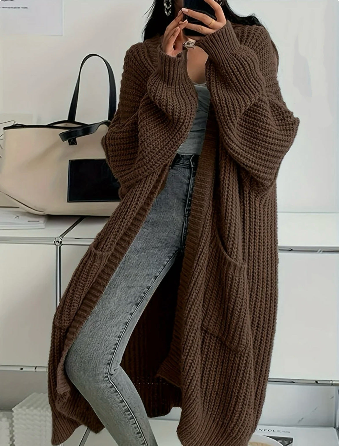 Idle Style Loose Thick Knitted Coat For Women