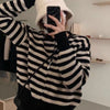 Women's Spring And Autumn Short Striped Knitted Bottoming Sweater