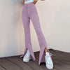 Fashionable And Elegant Commuting Slit Small Personality Solid Color Flared Pants