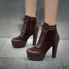 Women's Ultra-high Heel Round Toe Low-cut Martin Boots