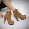 Women's Ultra-high Heel Round Toe Low-cut Martin Boots