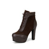 Women's Ultra-high Heel Round Toe Low-cut Martin Boots