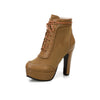 Women's Ultra-high Heel Round Toe Low-cut Martin Boots