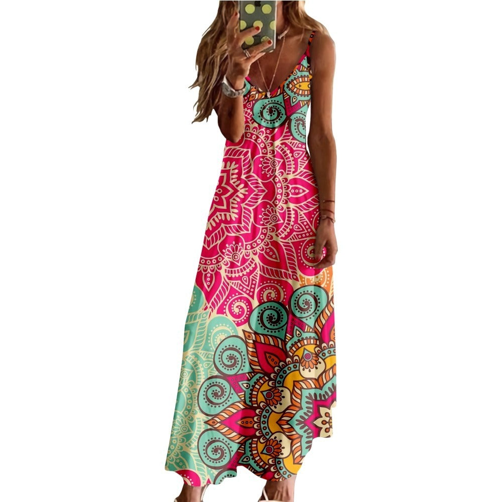New Summer Waist-tight Dress Bohemian Sling Slim Fit Skirt
