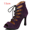 Black And Red Medium High Heels Soft Sole Modern Dance