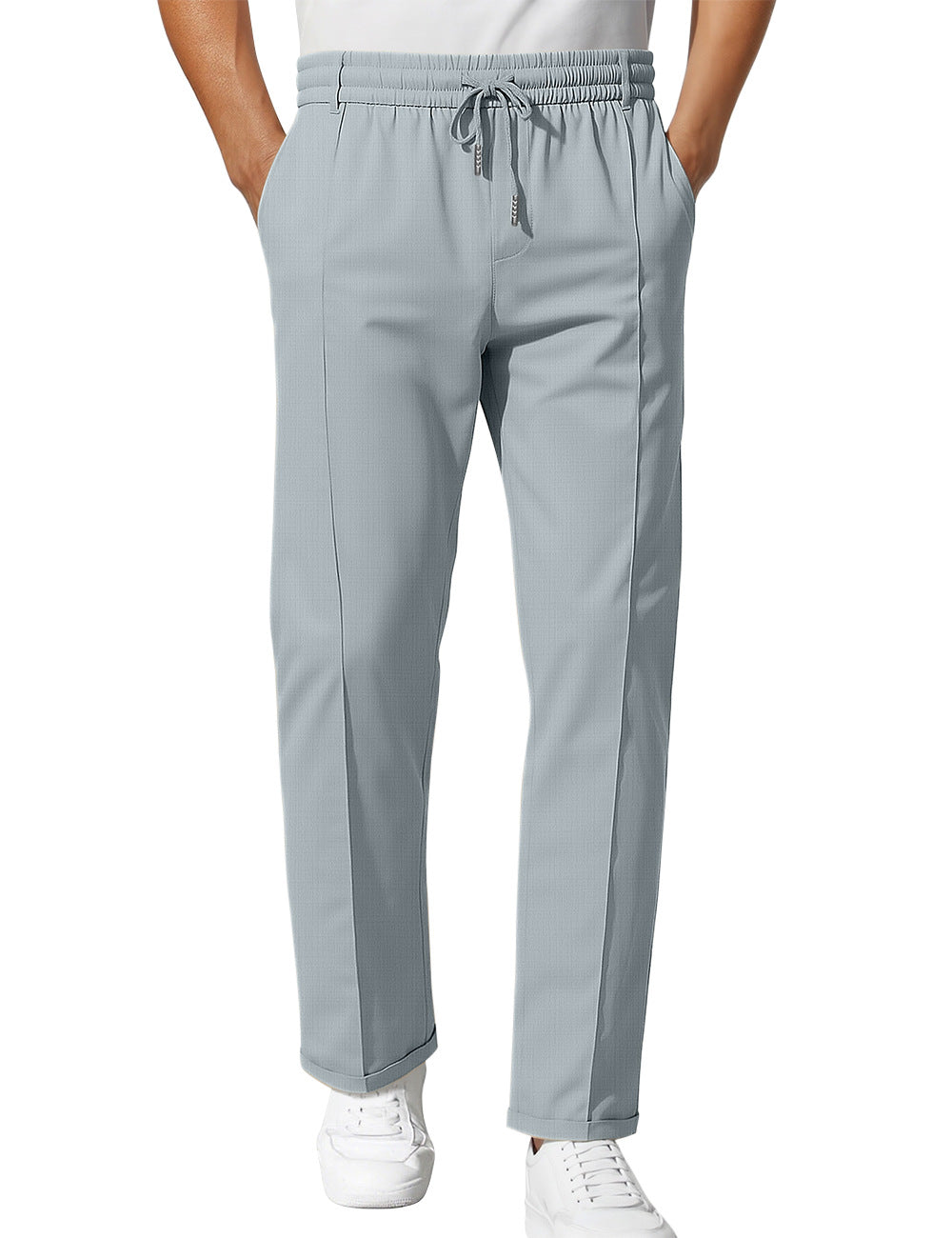 Solid Color Casual Simple Men's Slim Fit Tapered Pants