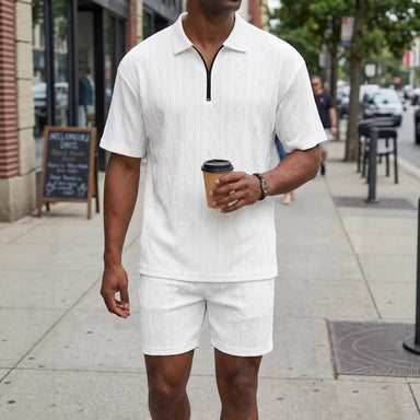 Polo da uomo, casual, a maniche corte, pantaloncini sportivi