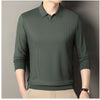 New Men's Vertical Stripes Solid Color T-shirt Bottoming Shirt