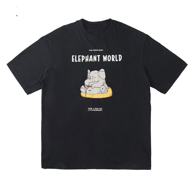 Maglietta casual con stampa elefantino dei cartoni animati