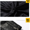 Men's PU leather and velvet patch coat