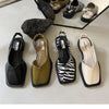 Women's Fashion Square Head French Retro Sandals