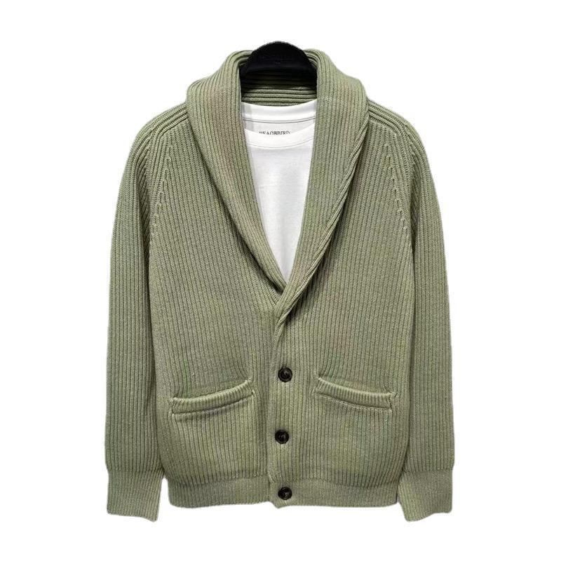 Men's Korean Style Fashion Hooded Casual Knitted Cardigan Sweater Coat