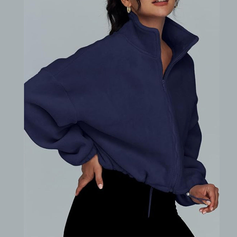 Loose Lapel Cardigan Zipper Sweater