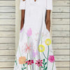 Women's Oil Painting Flower V-neck A- Line Dress