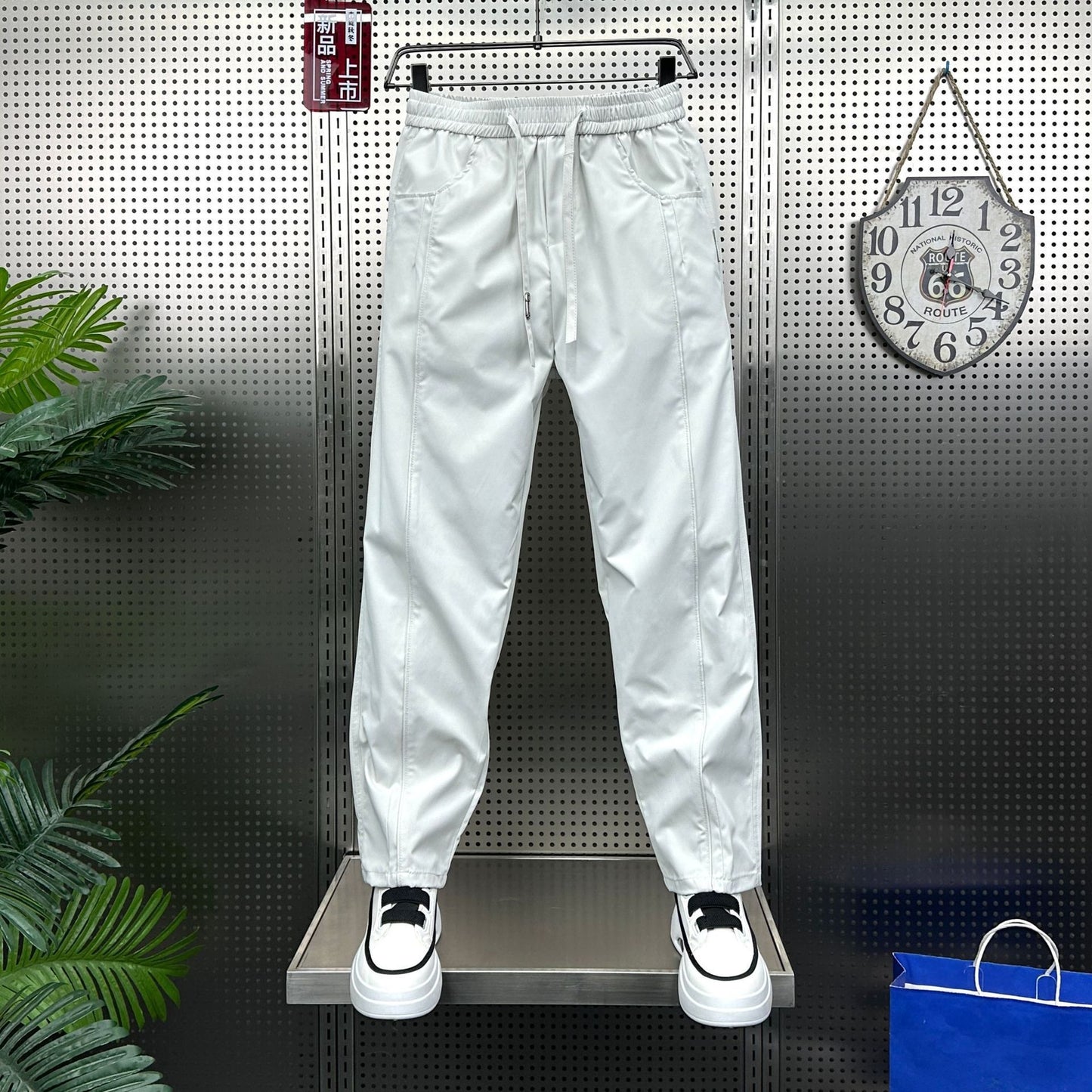 Men's Casual Elastic Harem Ankle Tight Pants