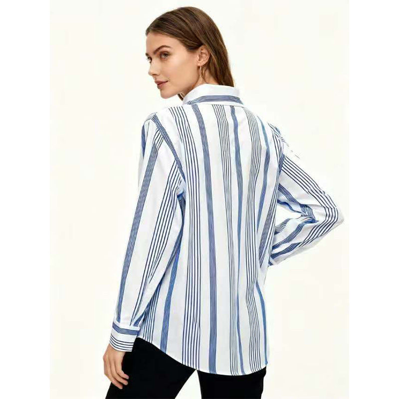 Camicia a maniche lunghe a righe, stile casual