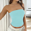 Top a tubino in maglia senza schienale sexy Y2g in tinta unita per donna