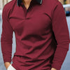 Autumn Men's Lapel Golf Casual Sports Contrast Color Long Sleeves Top