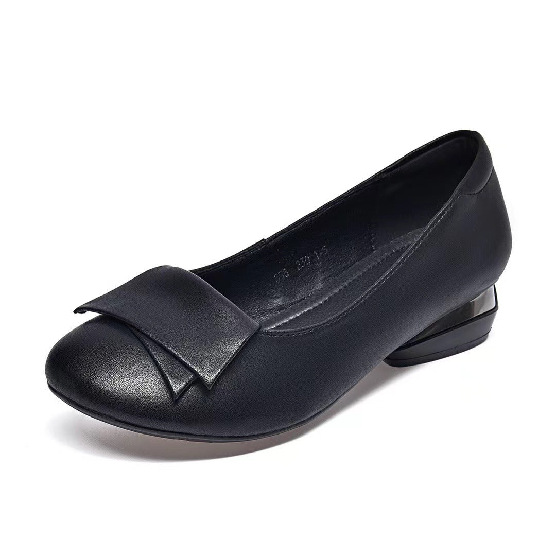 Scarpe casual alla moda in pelle con suola piatta da donna