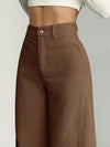 High Waist Wide Leg Pants With Vertical Stripes Straight Mopping Pants Commuter's All-matching